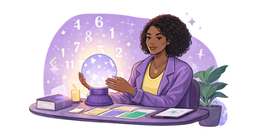 Illustration of a creator using insight tools